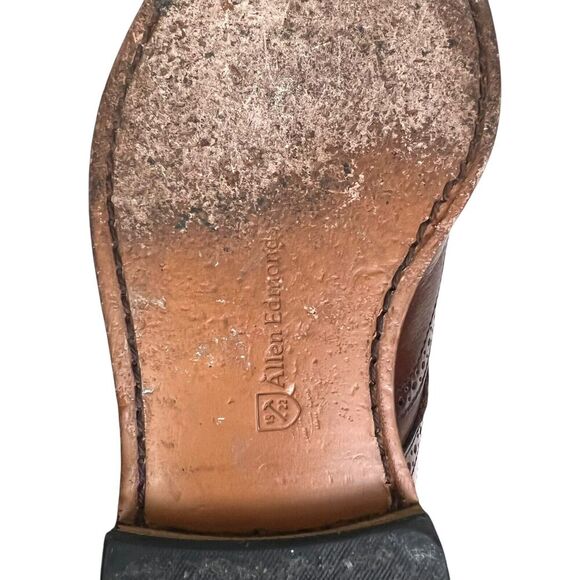 Allen Edmonds Mens Oxfords Madison Park Brown Leather Brogue‎ Wingtip Size 9D - Picture 3 of 7